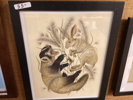 Framed Badger and hare