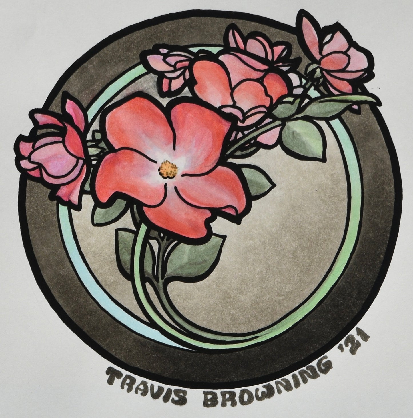 Floral Circular Prints
