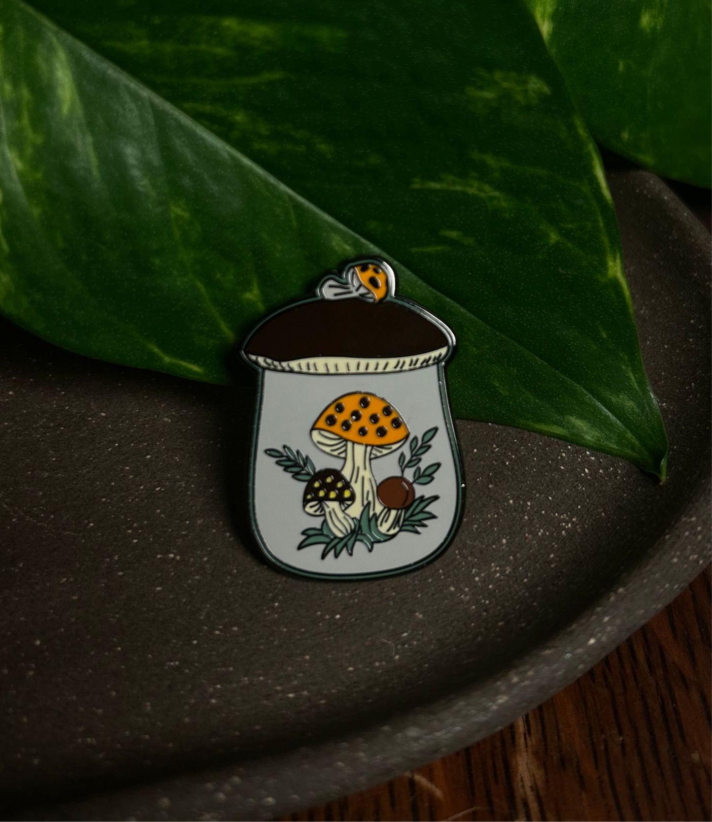 Mushroom Canister Enamel Pin