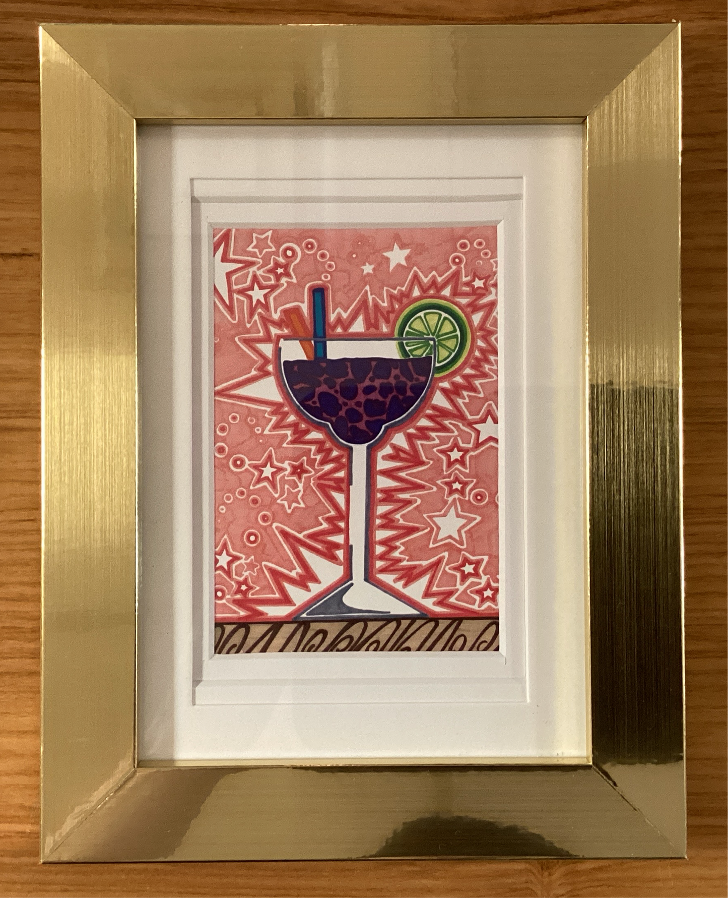 Framed Margarita Sharpie Art