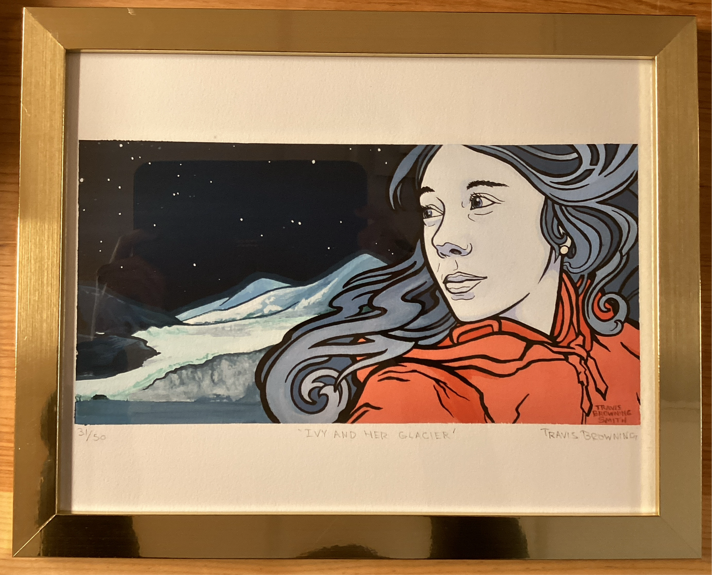 Framed "Ivy and her glacier" Print