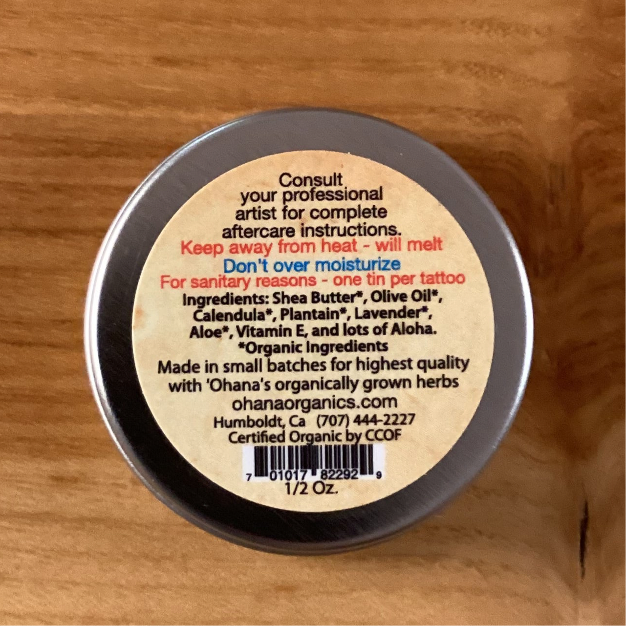 Ohana organic. Tattoo butter