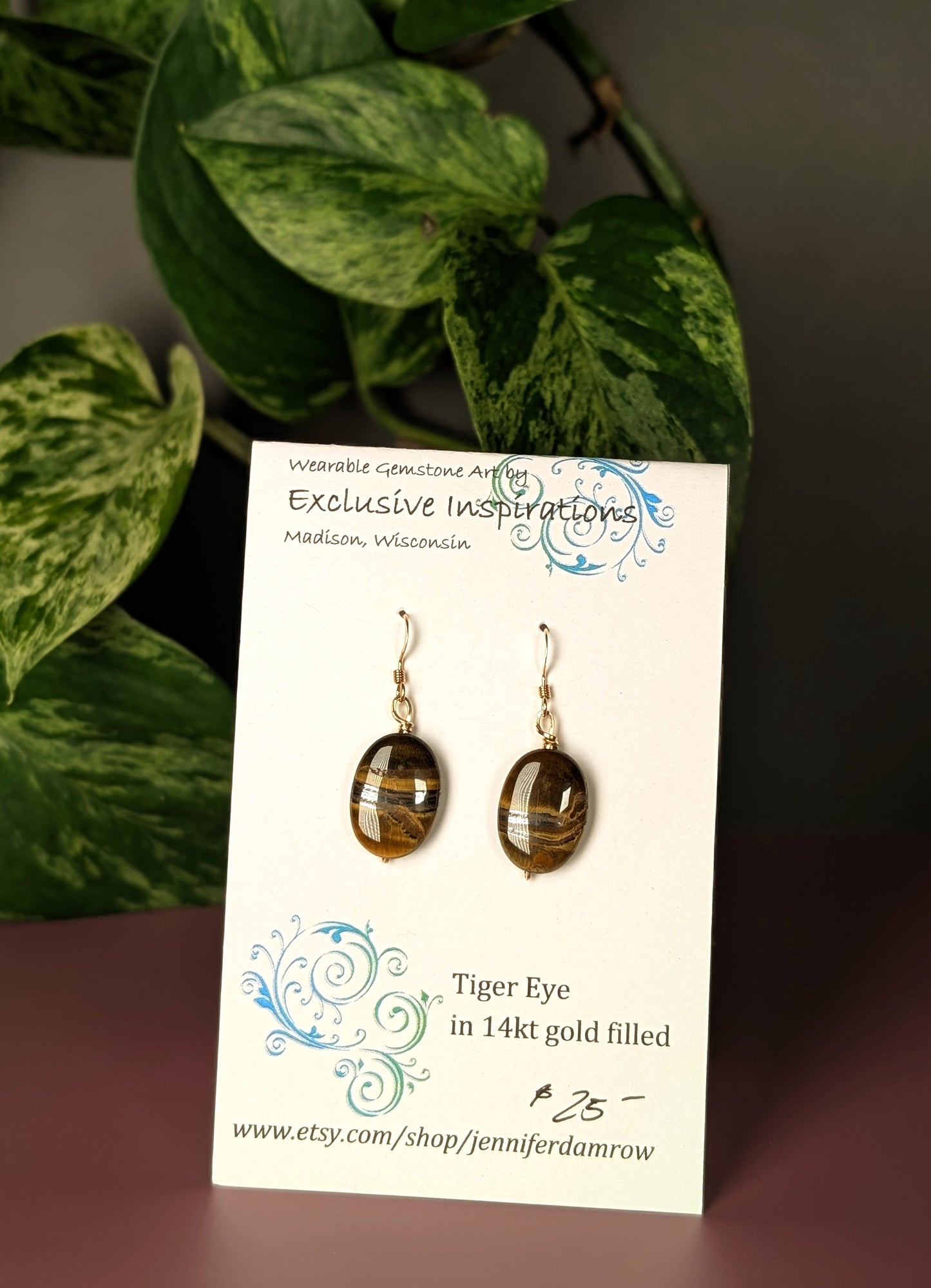 Tigers eye earrings