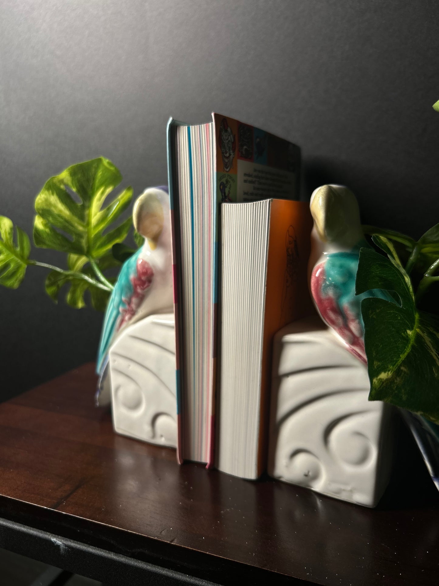 Parrot planter bookends