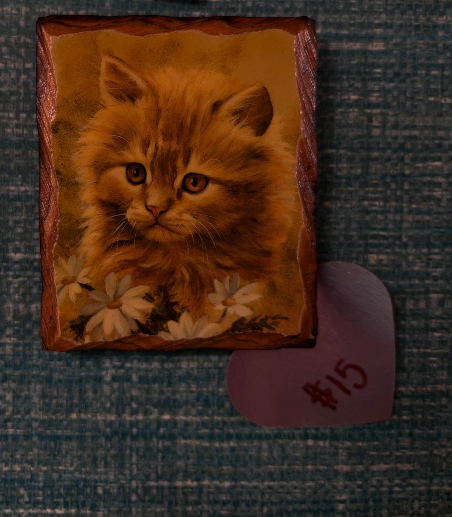 Cat print on wood