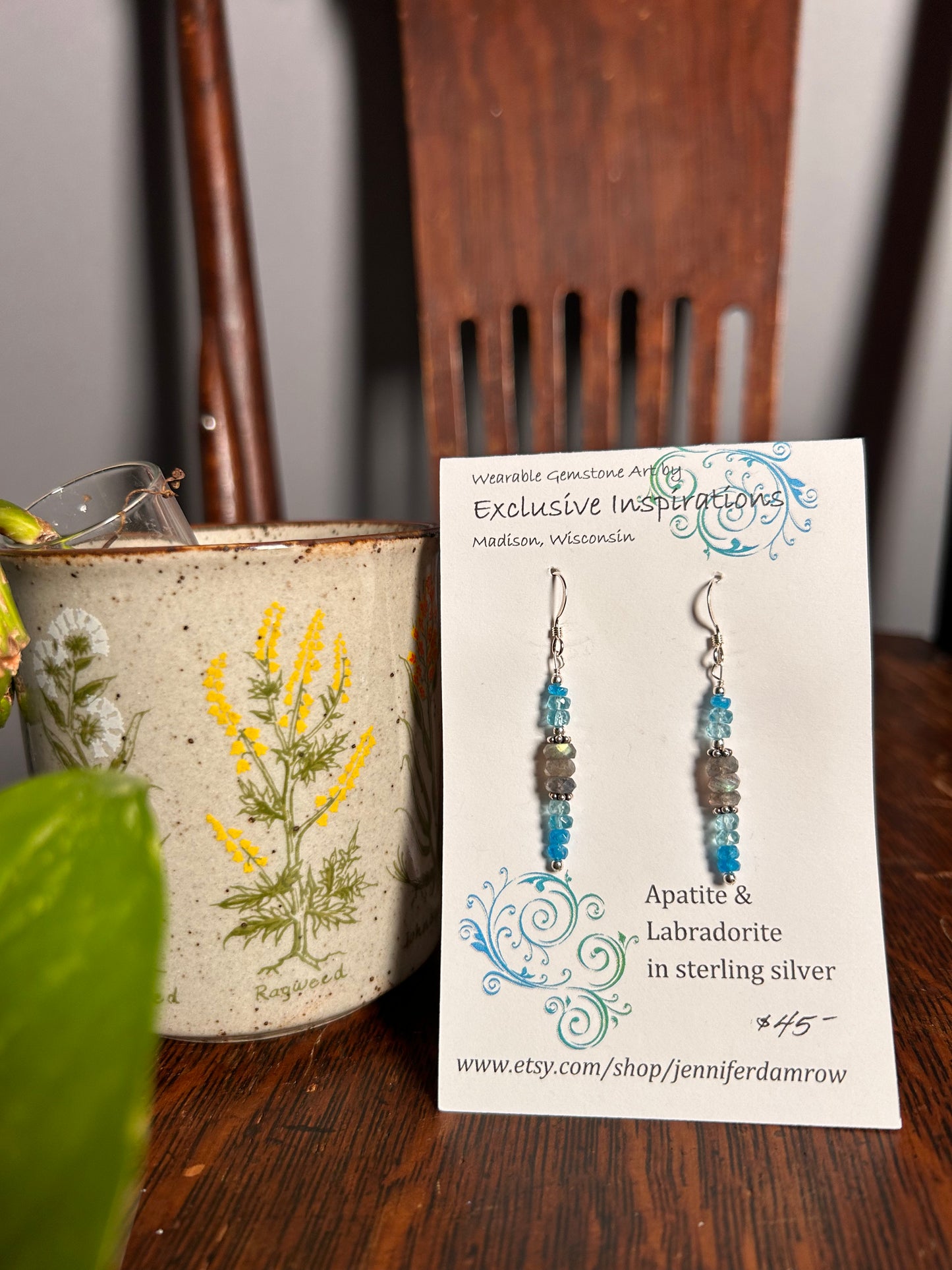 Apatite & Labradorite in sterling silver