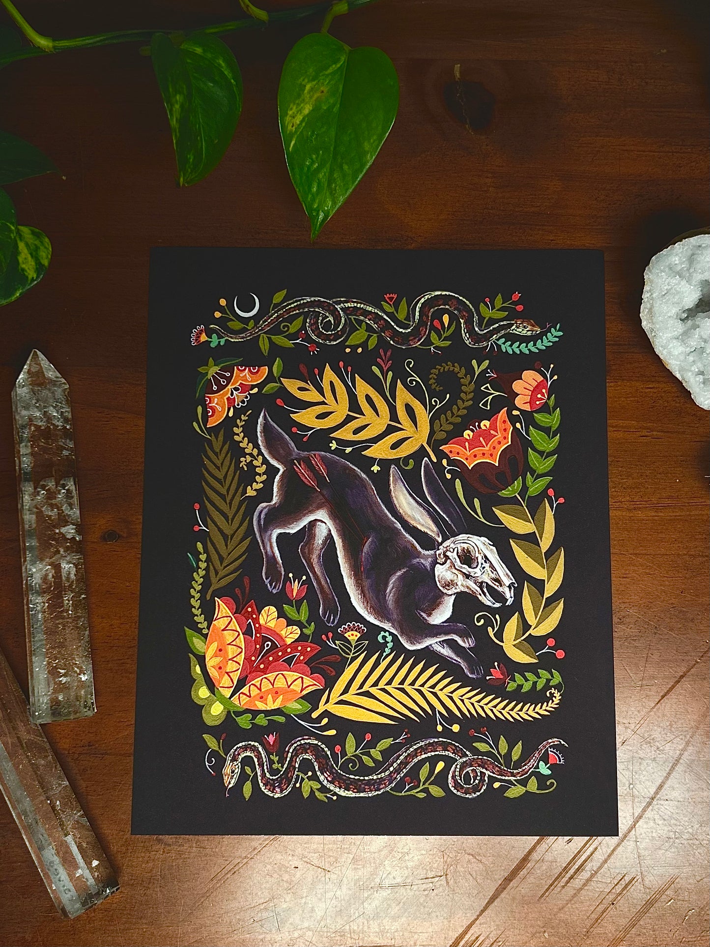 Mheld rabbit with frame