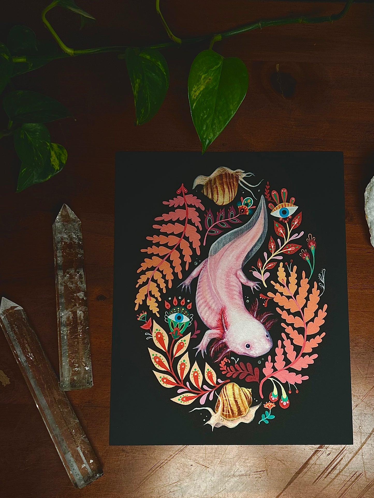 Axolotl print by MHeld Illustration