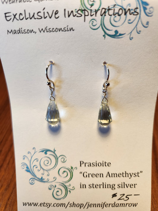 Prasioite ‘Green Amethyst’ in sterling silver