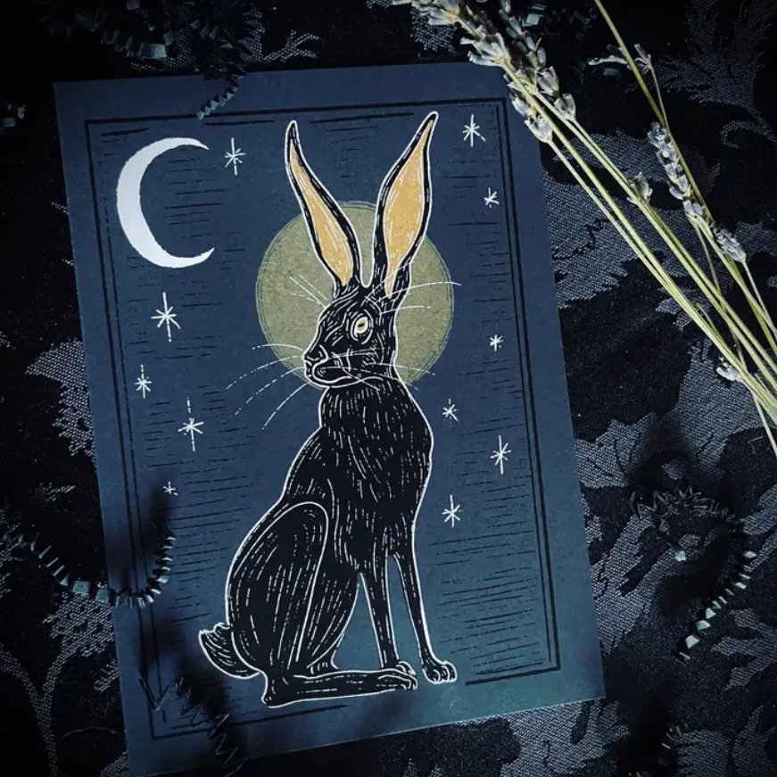 Rabit and Moon Print