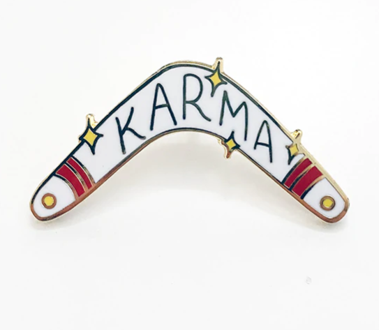 Karma Boomerang Enamel Pin