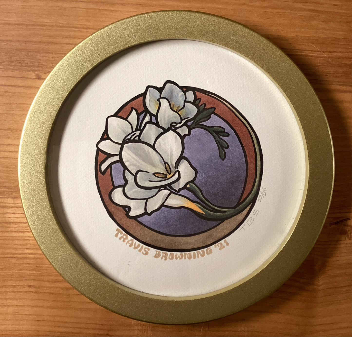 Framed Freesia Circular Print