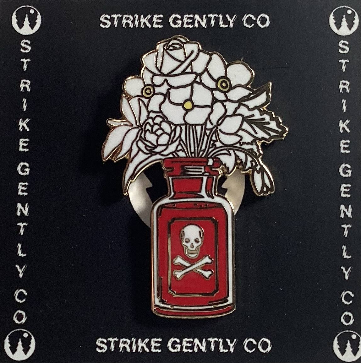 Poison Flowers Red Enamel Pin