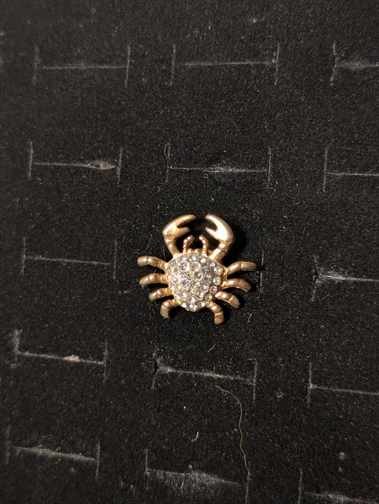 Crab with Sparkles Vintage Pin