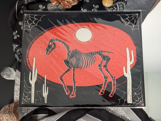 Skeleton Horse Print