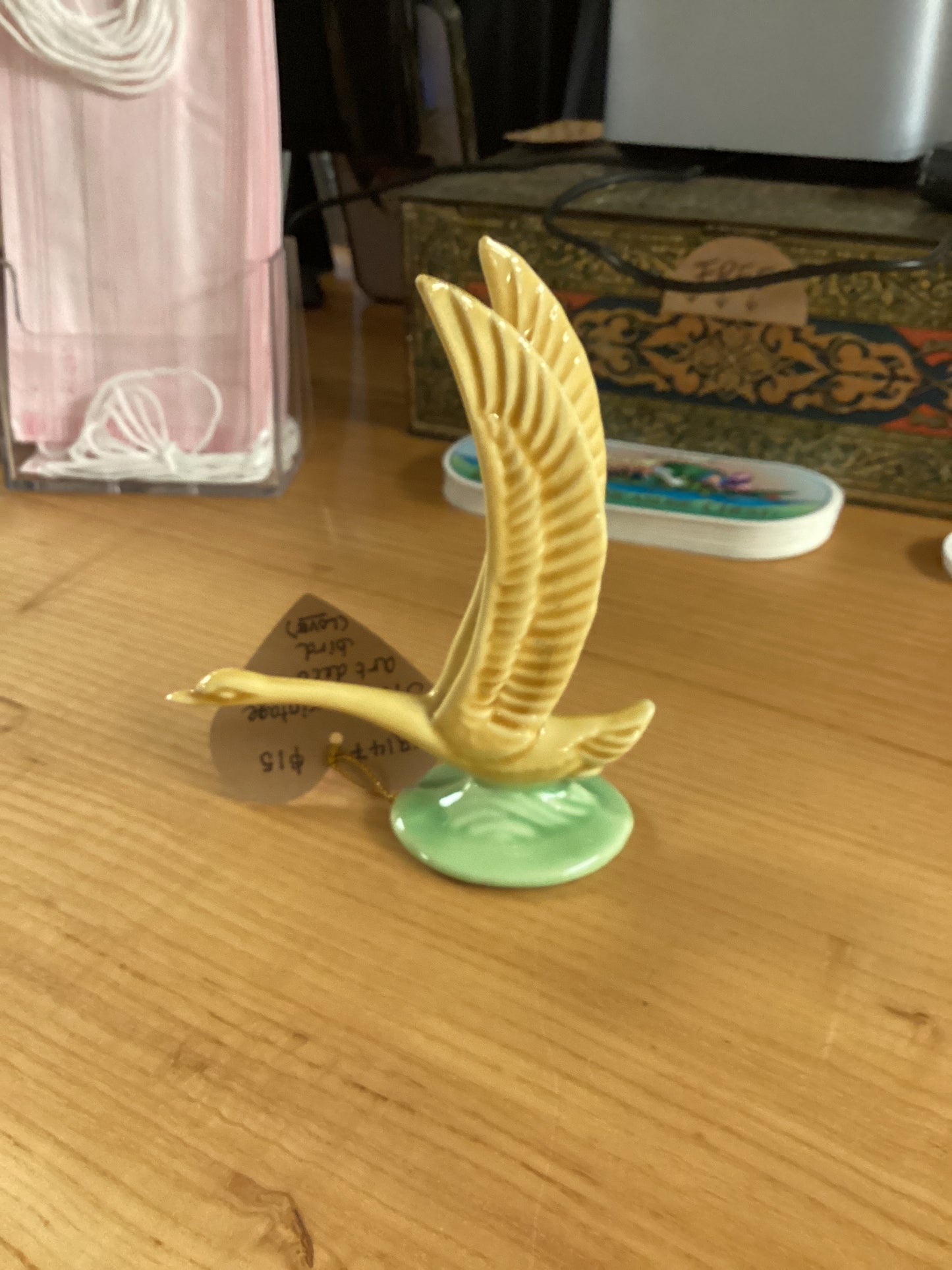 CER147 Yellow Art Deco Bird