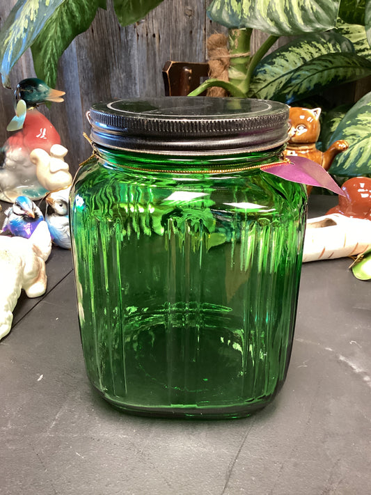MSC114 Hoosier green glass container large