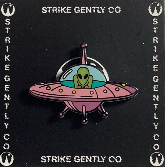 Pink UFO Enamel Pin