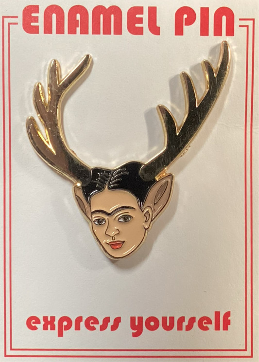 Frida Deer Head Enamel Pin