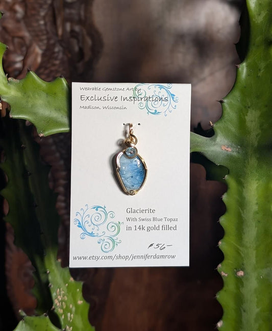 Glacierite in 14k gold