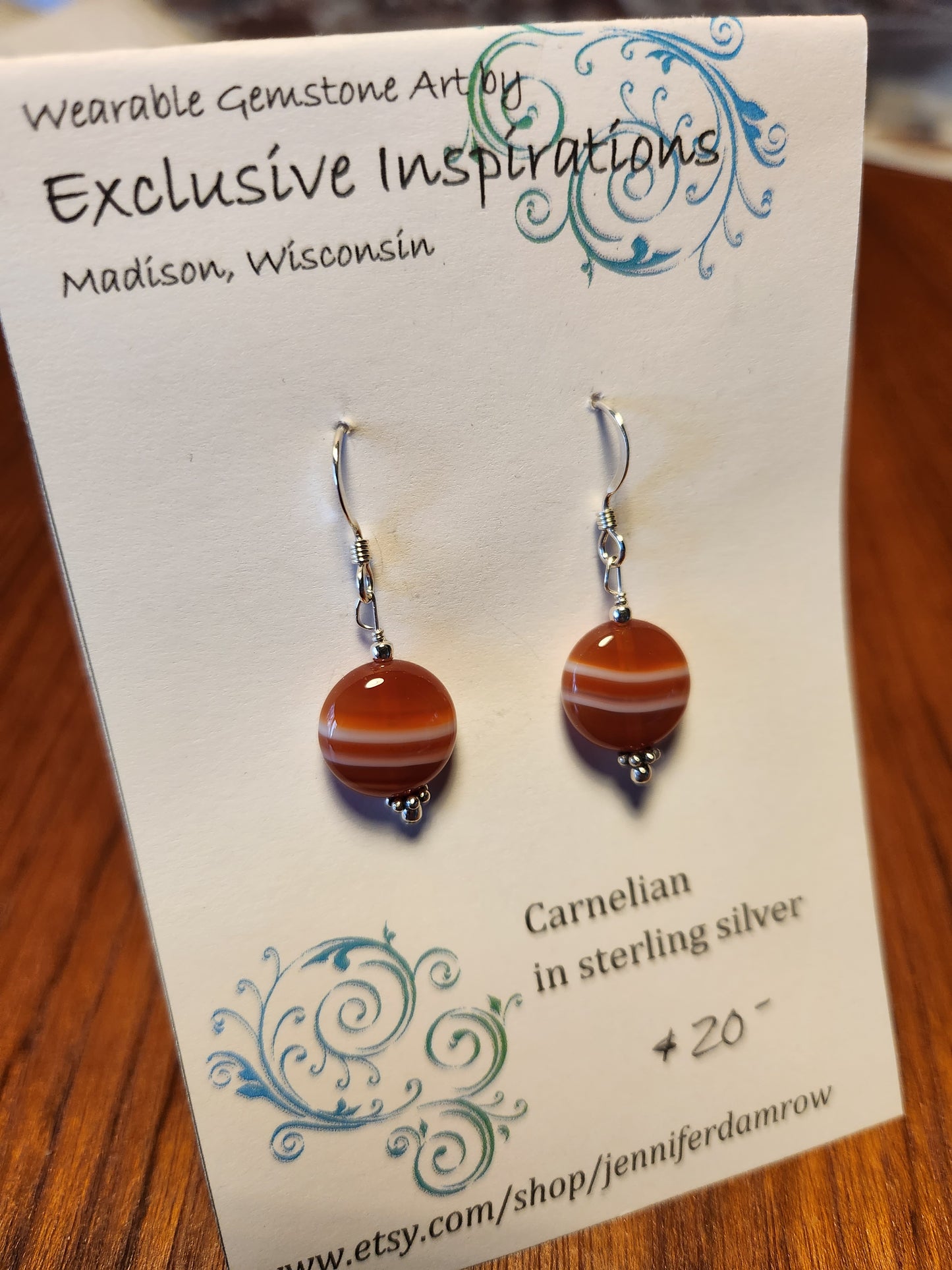 Carnelian in sterling silver