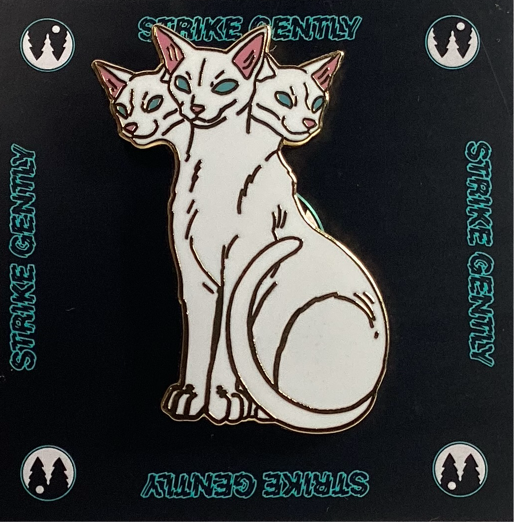 Three Headed Cat Enamel Pin