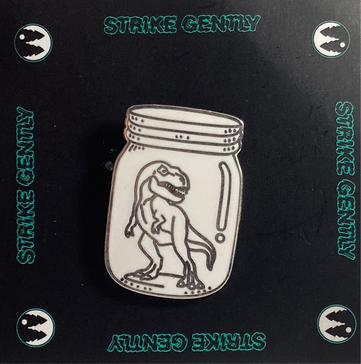 T-Rex in a Jar Enamel Pin