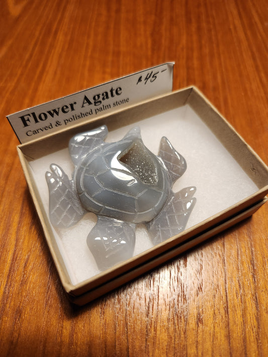 Flower Agate Turtle