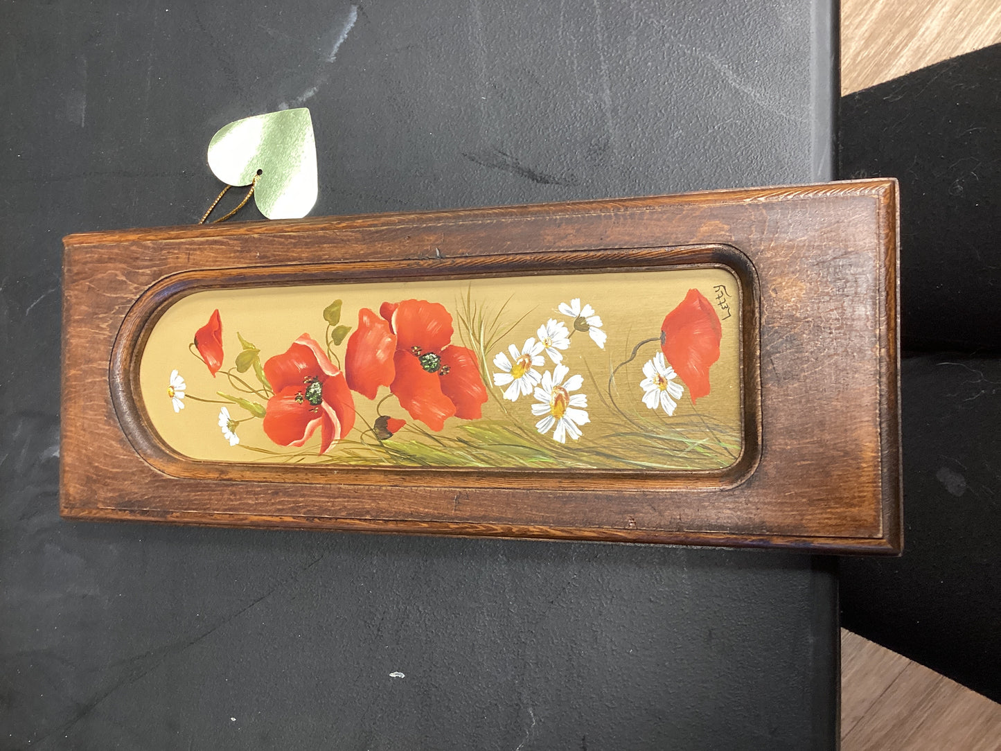 PCT130 Poppy and Daisy painting with wood frame