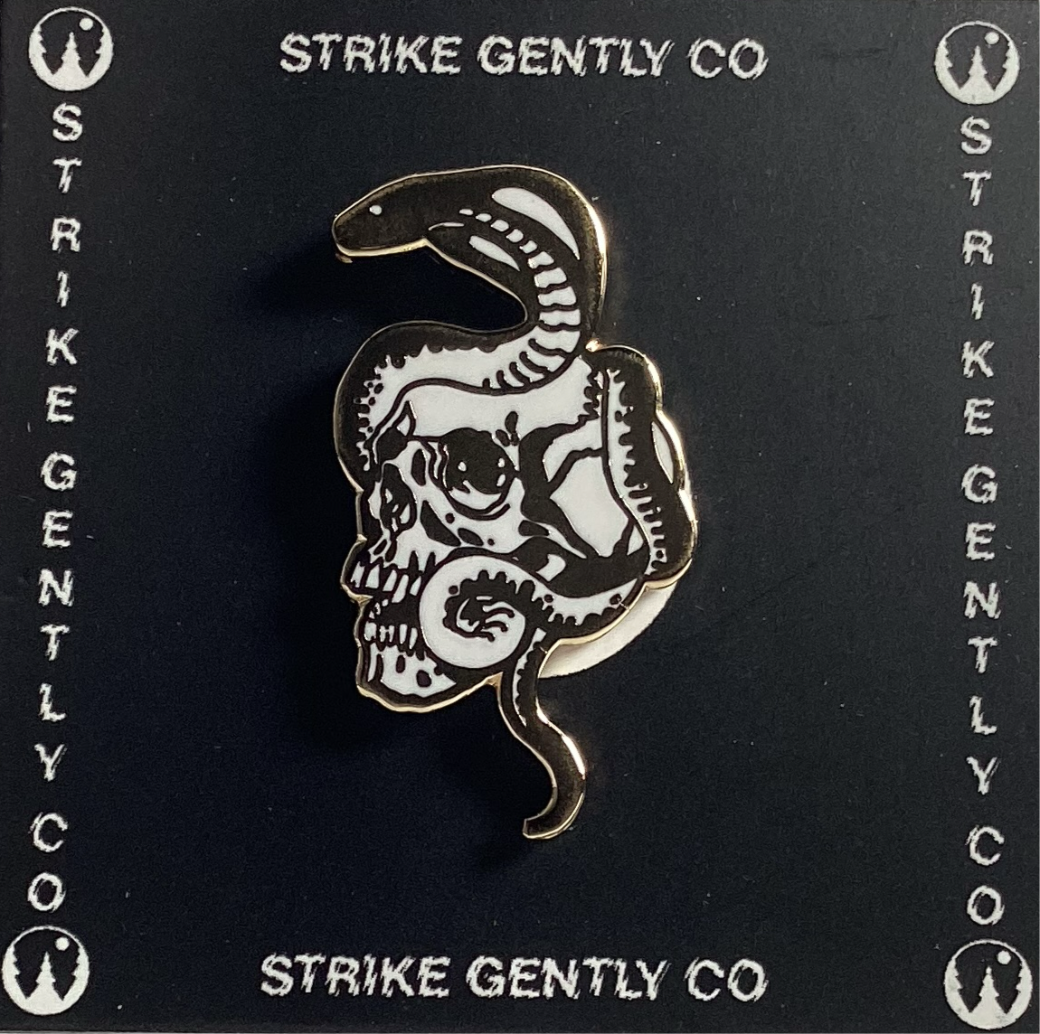 Skull Snake Enamel Pin