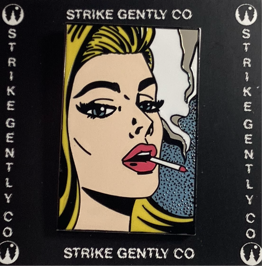 Smoking Girl Enamel Pin