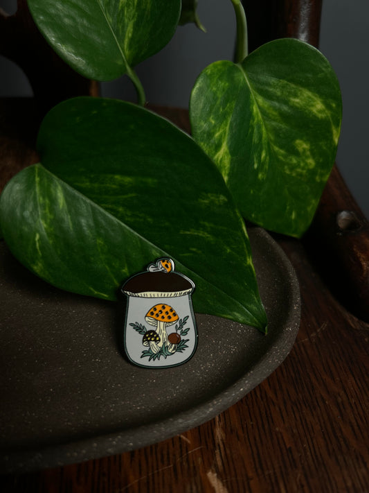 Mushroom Canister Enamel Pin