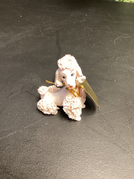 CER132 pink poodle figurine