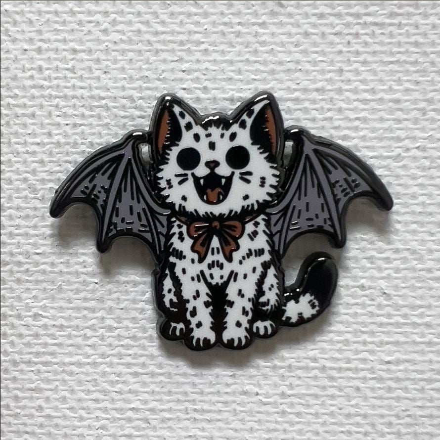 Bat Cat Enamel Pin