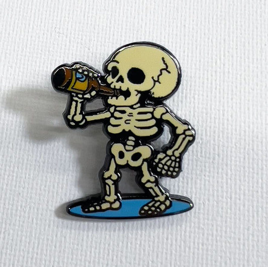 Beer Skeleton Enamel Pin