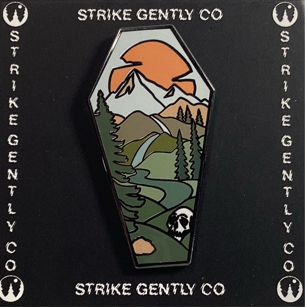 Landscape Coffin Enamel Pin