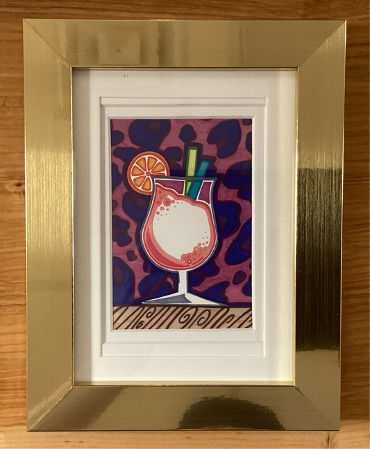 Framed Cocktail Sharpie Art
