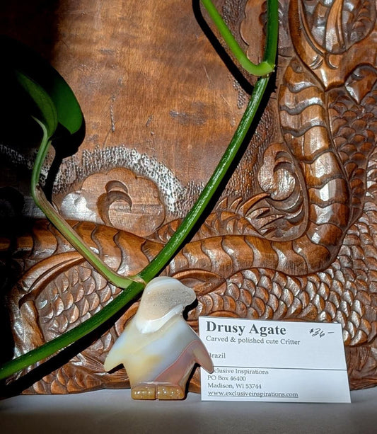 Drusy agate penguin