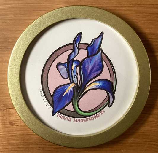 Framed Iris Circular Print