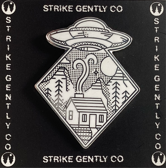 UFO Cabin Enamel Pin