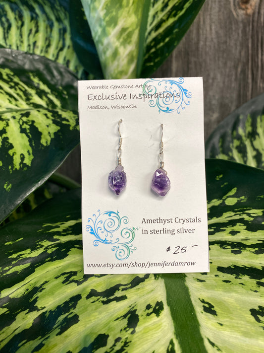 Amethyst Crystals in sterling silver