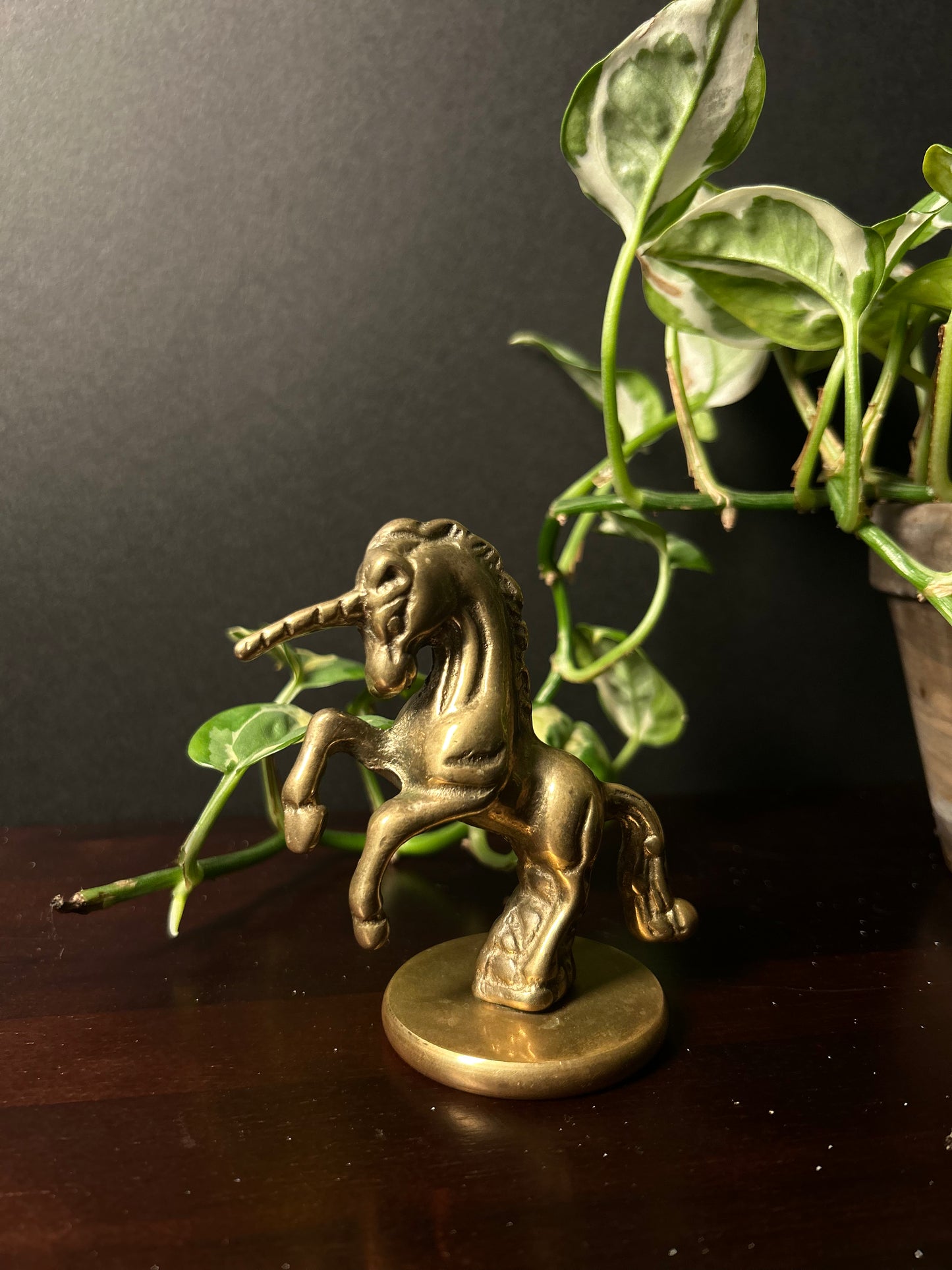 Brass unicorn figurine