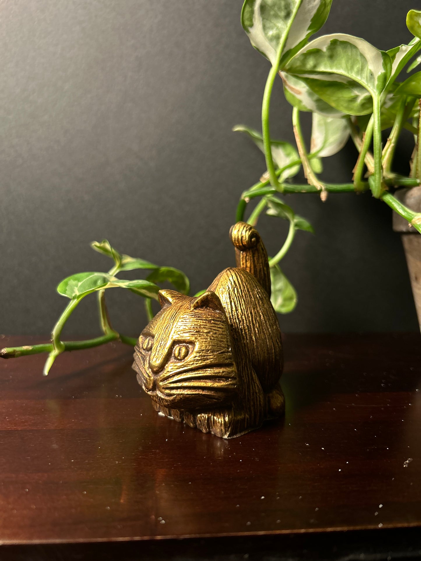 Brass cat figurine