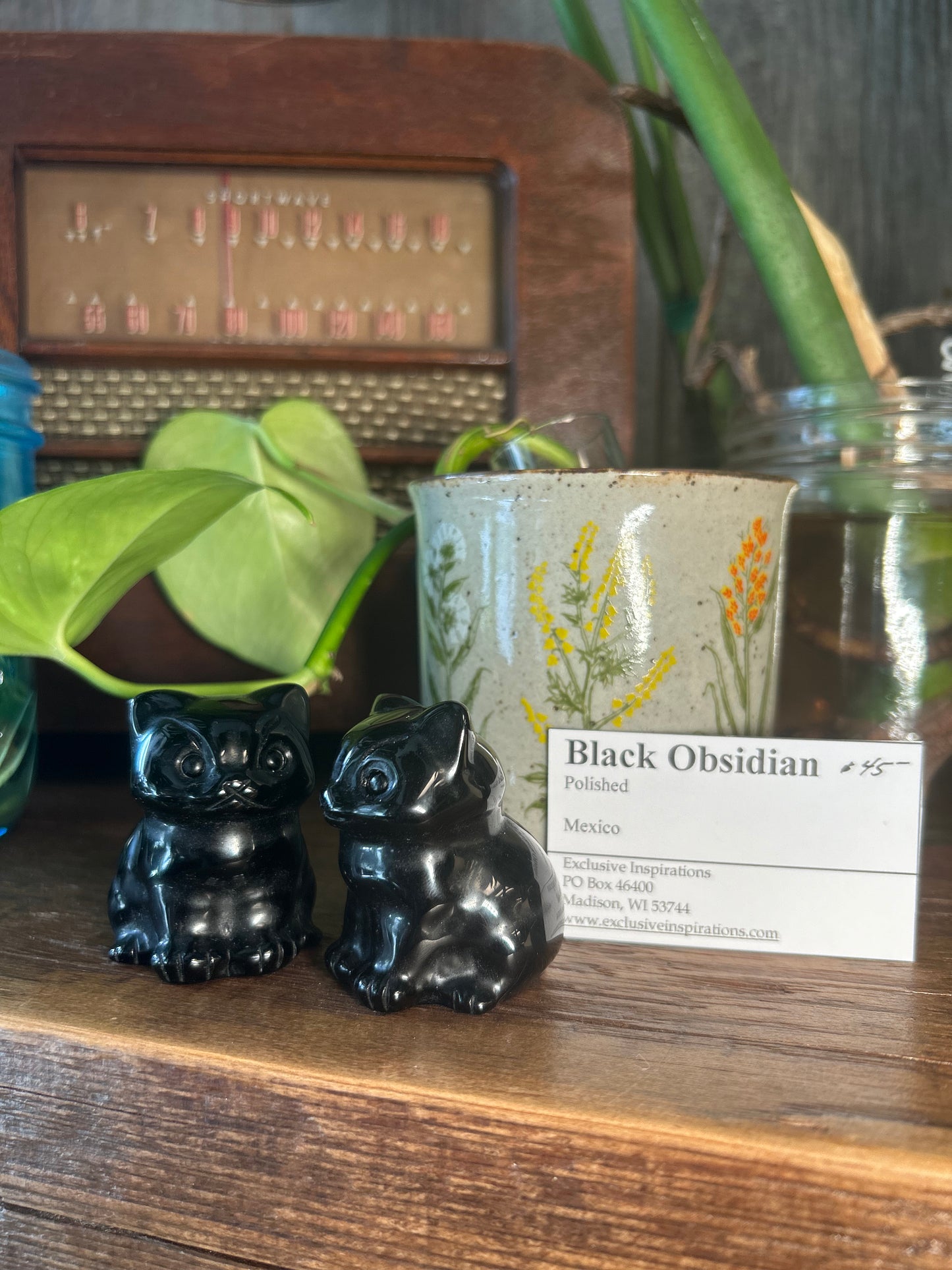 Black obsidian kitty ($45 each)