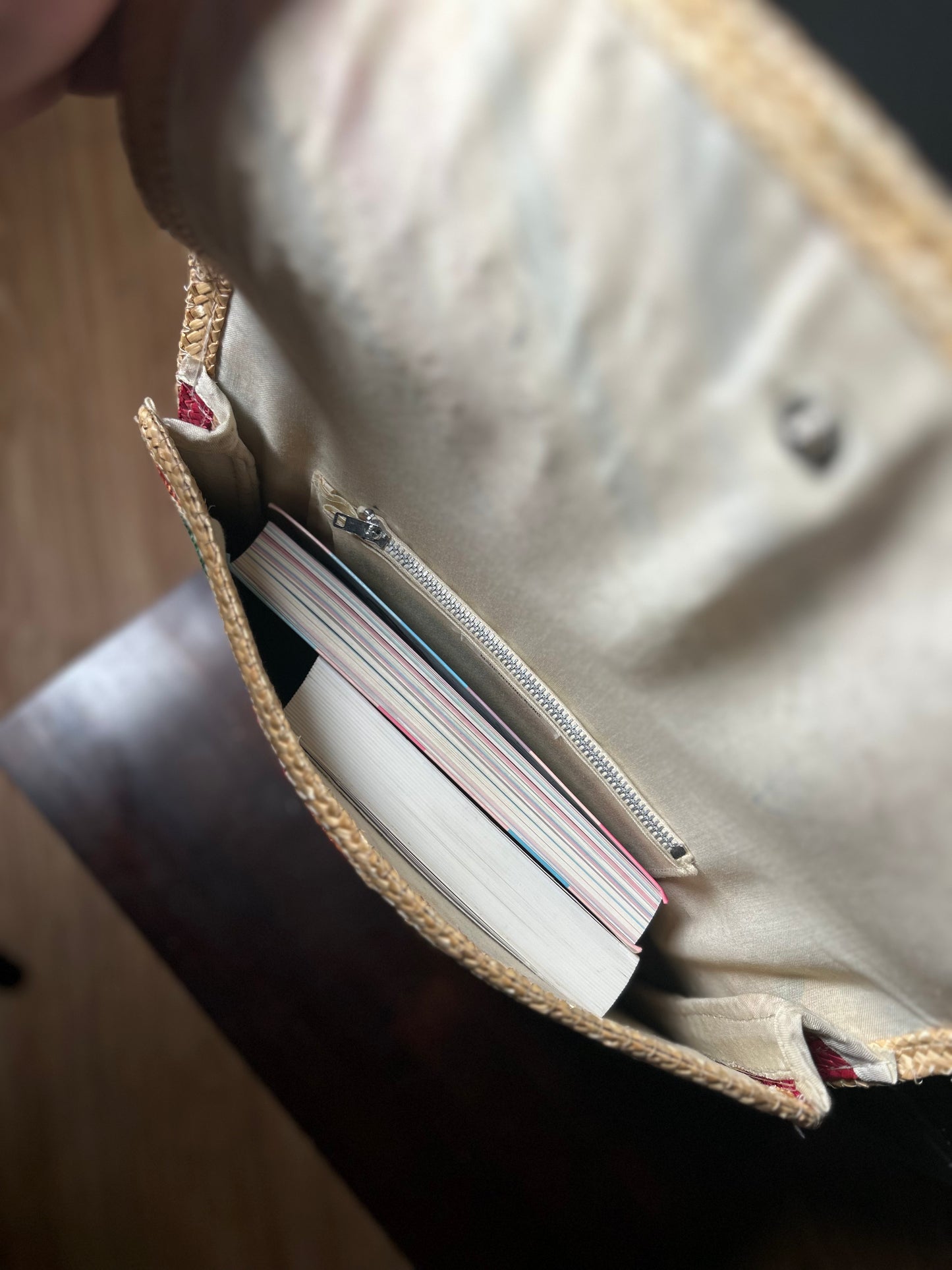 Rainbow straw clutch