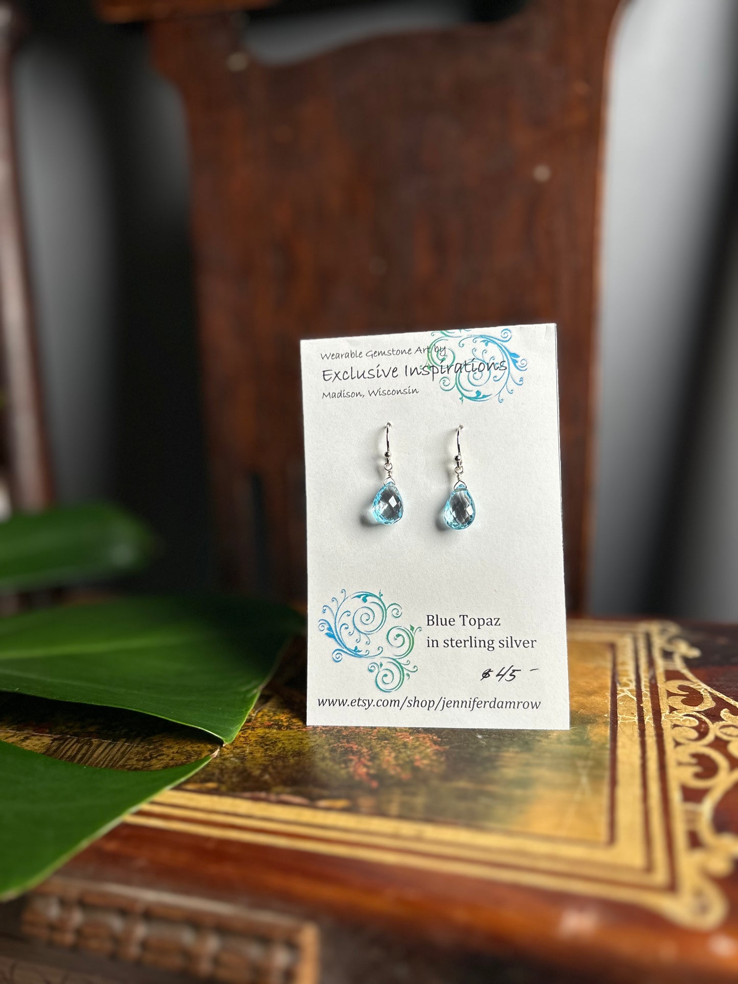 Blue Topaz earrings in sterling silver