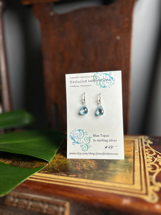 Blue Topaz earrings in sterling silver