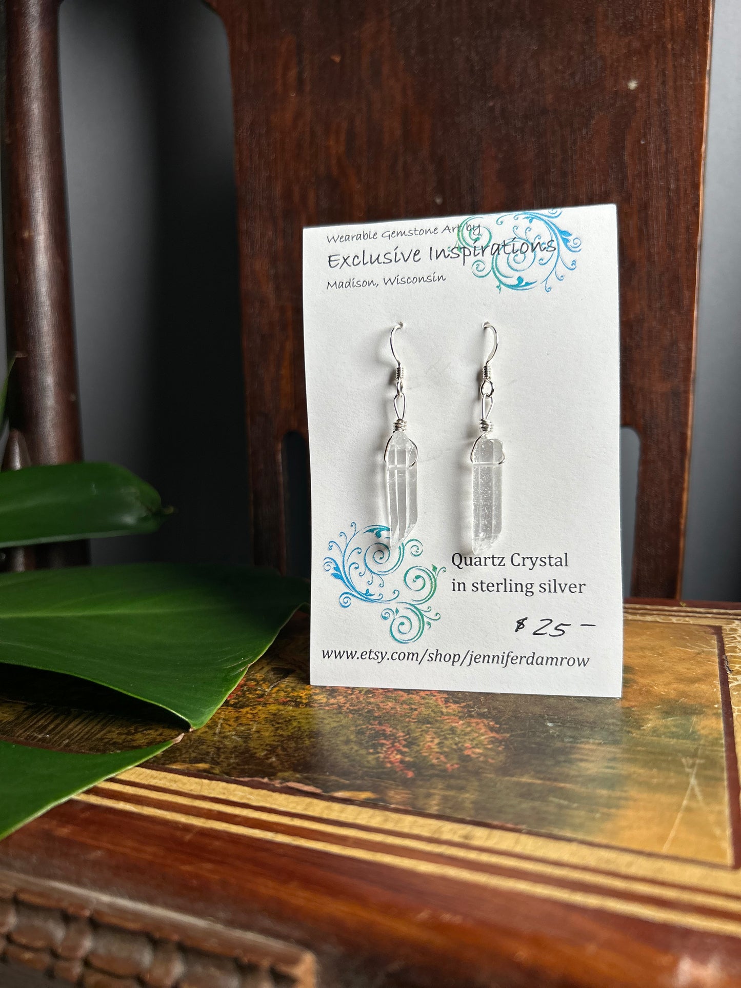 Quartz Crystal earrings in sterling silver