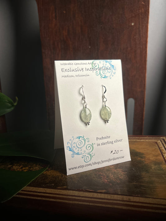 Prehnite in sterling silver