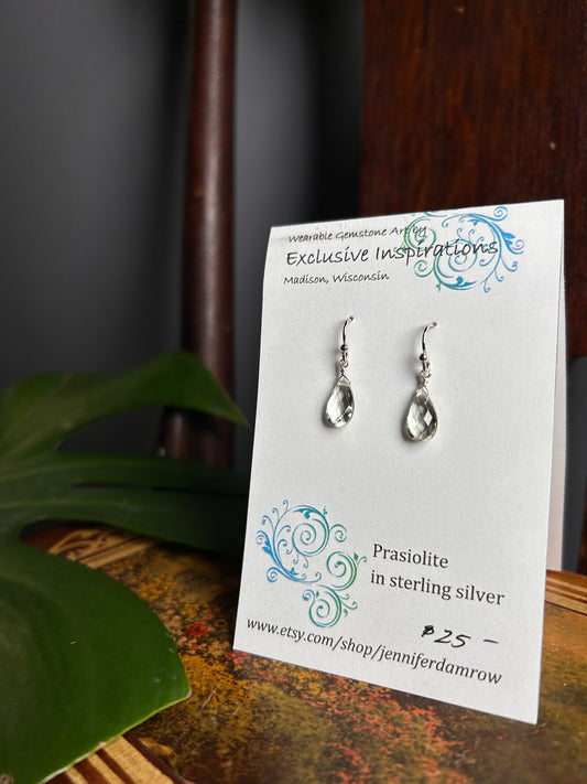Prasiolite in sterling silver